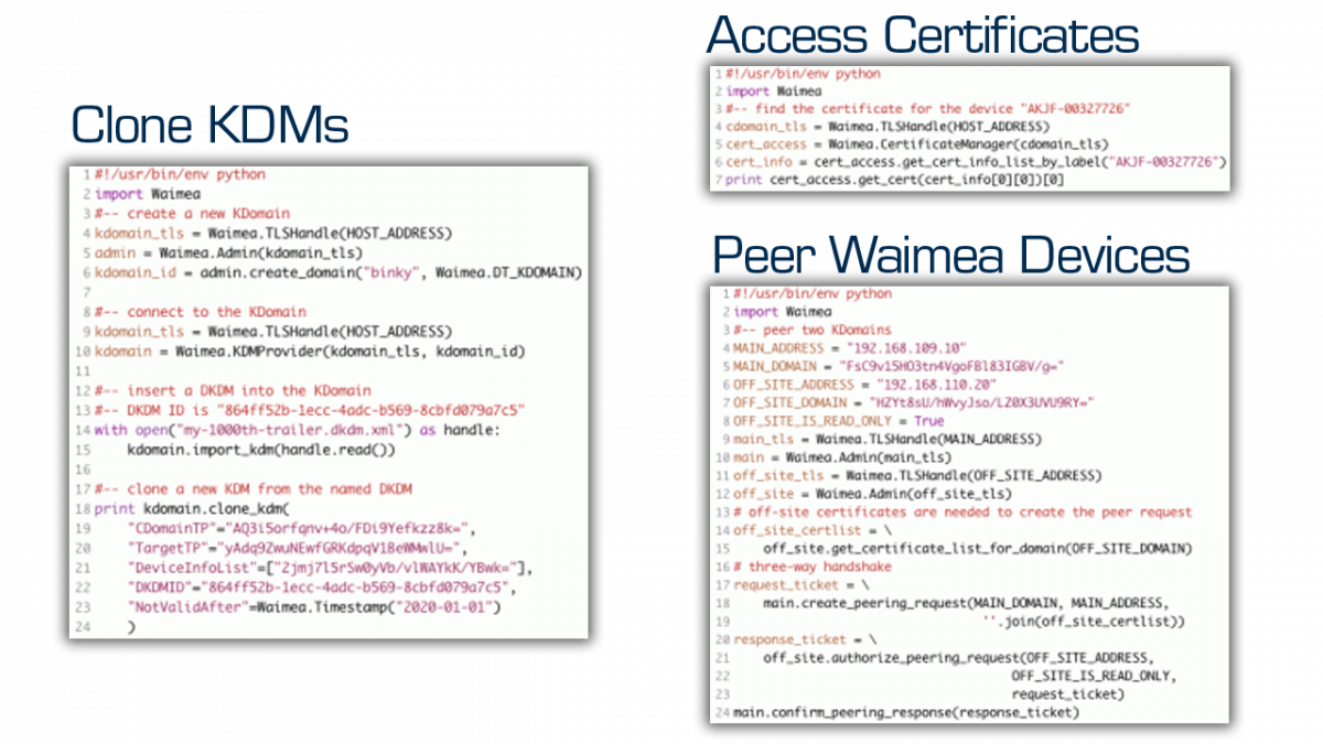 Waimea Key Management Server CineCert Inc.